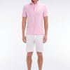 Eden Park Homme Men's Polo À Manches Courtes En Piqué Coton Stretch Rose Coupe Ajustée