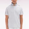 Homme Men's Polo À Manches Courtes Uni En Coton Gris Inscription Eden Park Coupe D