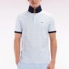 Eden Park Homme Men's Polo Marinière À Manches Courtes En Coton Stretch Rayé Ciel Coupe Ajus