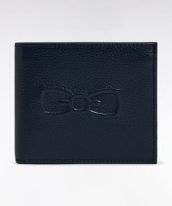 Eden Park Homme Accessoires Portefeuille Format Italien En Cuir Grainé Marine
