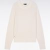 Eden Park Femme Men's Pull Col Rond Côtelé Écru Coupe Décontractée