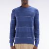 Eden Park Homme Men's Pull Col Rond Cerclé En Coton Bleu
