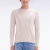 Eden Park Homme Men's Pull Col Rond En Coton Et Soie Mélangés Beige Coupe Droite