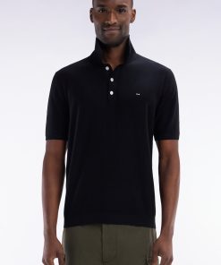 Eden Park Homme Men's Pull Sans Manches À Col Polo Noir Coupe Droite