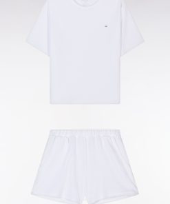 Eden Park Femme Men's Pyjama Court Blanc