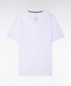 Eden Park Homme Men's Pyjama Court En Jersey De Coton T-shirt Blanc Short Marine