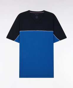 Eden Park Homme Men's Pyjama Court En Jersey De Coton Bleu Et Marine