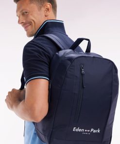 Homme Accessoires Sac À Dos Bleu Marine Logo Eden Park