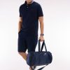 Eden Park Homme Accessoires Sac De Sport Marine Et Noir En Cuir Et Tissu