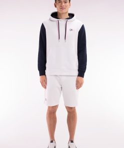 Eden Park Homme Men's Short De Jogging En Molleton Coton Blanc Coupe Décontractée