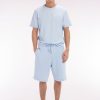 Eden Park Homme Men's Short En Molleton Coton Bleu Ciel Coupe Décontractée