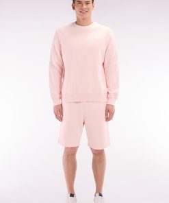 Eden Park Homme Men's Short En Molleton Coton Rose Pâle Coupe Décontractée