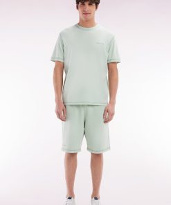 Eden Park Homme Men's Short En Molleton Coton Vert Clair Coupe Décontractée