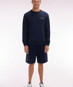 Eden Park Homme Men's Short En Molleton Coton Marine Nœud Papillon Cerclé Coupe Décontractée