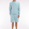 Eden Park Homme Men's Short En Molleton Coton Vert D'eau Coupe Droite