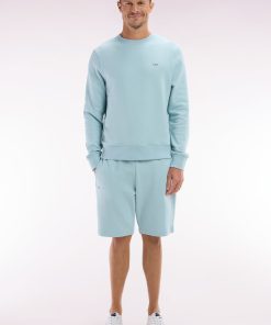 Eden Park Homme Men's Short En Molleton Coton Vert D'eau Coupe Droite