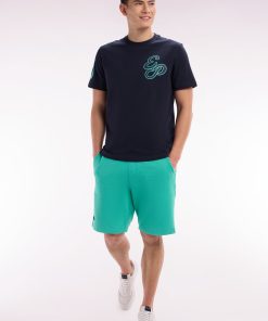 Eden Park Homme Men's Short En Molleton Coton Vert Coupe Décontractée
