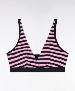 Eden Park Femme Men's Soutien-gorge En Coton Stretch Cerclé Rose Et Marine Élastique Siglé