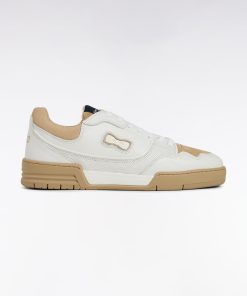 Eden Park Homme Chaussures Sneakers Ep10 En Cuir Blanches Et Beiges