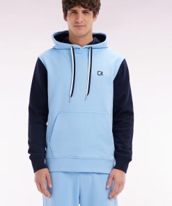Eden Park Homme Men's Sweatshirt À Capuche En Coton Marine Coupe Décontractée Broderie Dos B