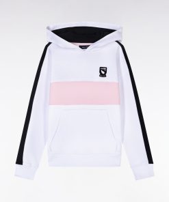 Eden Park Enfant Men's Sweatshirt À Capuche Nouvelle Zélande En Coton Blanc Coupe Droite