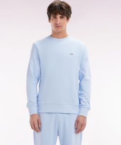 Eden Park Homme Men's Sweatshirt En Molleton Coton Ciel Coupe Droite Et Col Rond