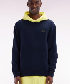 Eden Park Homme Men's Sweatshirt En Molleton Coton Bicolore Jaune Coupe Décontractée
