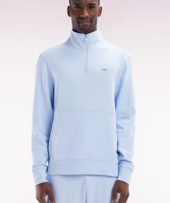 Eden Park Homme Men's Sweatshirt À Col Zippé En Coton Ciel Coupe Droite