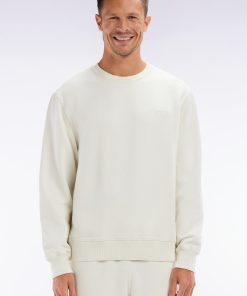 Eden Park Homme Men's Sweatshirt Surteint À Col Rond En Molleton Coton Beige Coupe Décontrac