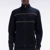 Eden Park Homme Men's Sweatshirt Zippé À Col Montant En Coton Mélangé Noir
