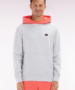 Eden Park Homme Men's Sweatshirt En Molleton Coton Bicolore Corail Coupe Décontractée