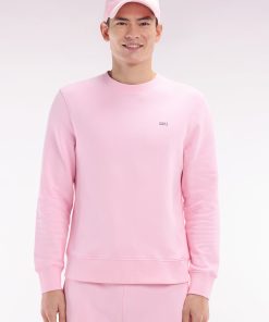Eden Park Homme Men's Sweatshirt En Molleton Coton Rose Coupe Droite Et Col Rond