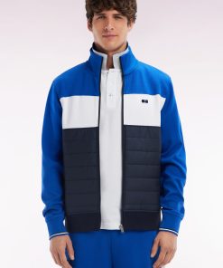 Eden Park Homme Men's Sweatshirt Zippé Bimatière En Molleton Coton Stretch Marine Parmenture