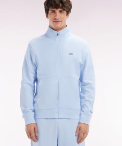 Eden Park Homme Men's Sweatshirt Zippé En Coton Ciel Coupe Droite