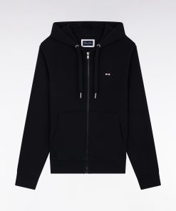 Eden Park Homme Men's Sweatshirt Zippé En Molleton Coton Noir Coupe Droite