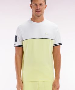 Eden Park Homme Men's T-shirt Bicolore En Coton Jaune Coupe Décontractée