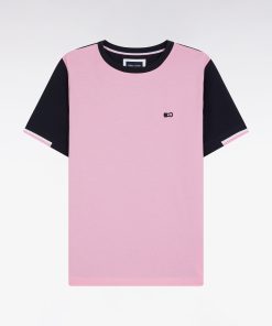 Eden Park Homme Men's T-shirt À Manches Courtes En Coton Rose Coupe Droite