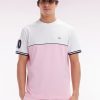 Eden Park Homme Men's T-shirt Bicolore En Coton Rose Coupe Décontractée