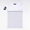 Eden Park Enfant Men's T-shirt Bicolore En Coton Gris Coupe Droite
