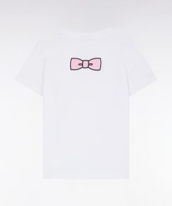 Eden Park Enfant Men's T-shirt En Coton Blanc Nœud Papillon Dos Coupe Droite