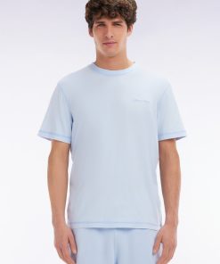 Eden Park Homme Men's T-shirt En Coton Ciel Surteint Coupe Décontractée