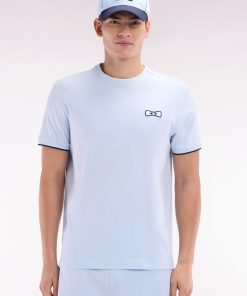 Eden Park Homme Men's T-shirt En Coton Ciel Broderie Nœud Papillon Coupe Décontractée