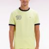 Eden Park Homme Men's T-shirt En Coton Jaune Broderie 10 Coupe Décontractée