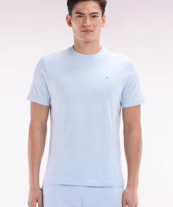 Eden Park Homme Men's T-shirt En Coton Pima Ciel Broderie Dos Coupe Droite