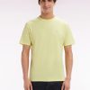 Eden Park Homme Men's T-shirt En Coton Pima Jaune Coupe Droite