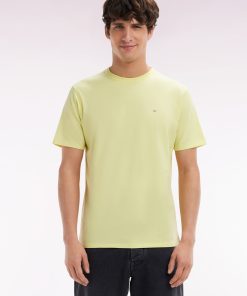 Eden Park Homme Men's T-shirt En Coton Pima Jaune Coupe Droite