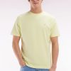 Eden Park Homme Men's T-shirt En Coton Pima Jaune Broderie Dos Coupe Droite