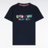 Eden Park Enfant Men's T-shirt En Coton Marine Sérigraphie Multicolore Coupe Droite