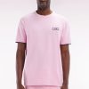 Eden Park Homme Men's T-shirt En Coton Rose Broderie Nœud Papillon Coupe Décontractée