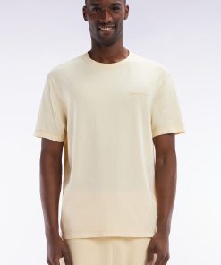 Eden Park Homme Men's T-shirt En Jersey De Coton Ocre Surteint Coupe Décontractée
